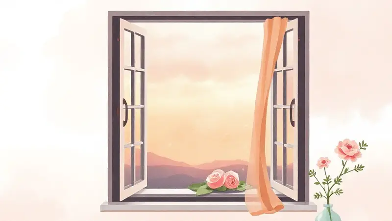 رسم توضيحي هادئ بألوان دافئة