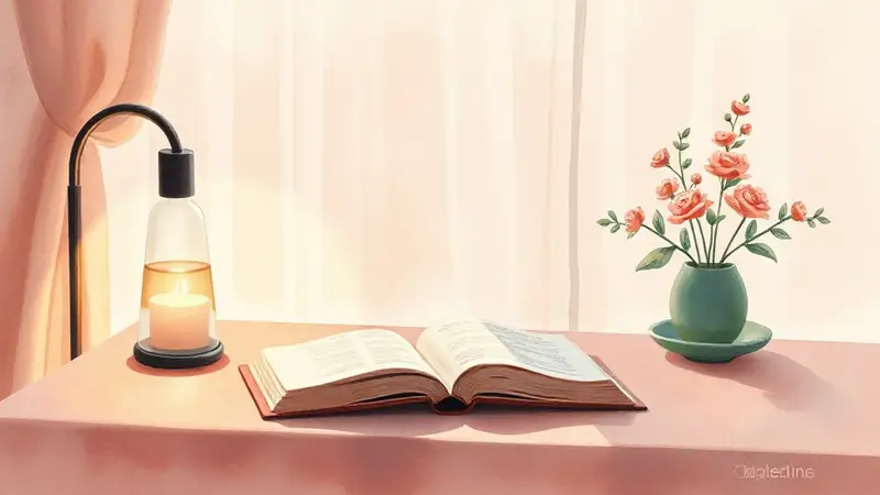 رسم توضيحي هادئ بألوان دافئة